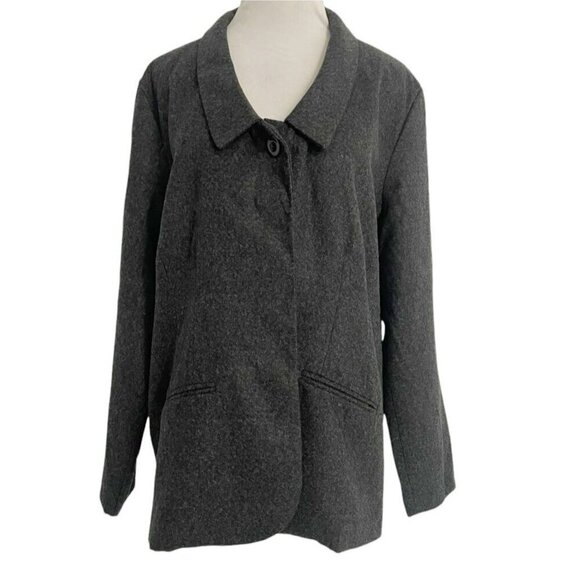 NEW WinterSilks Size XL Jacket Blazer Gray Button Down Collared - Picture 1 of 7